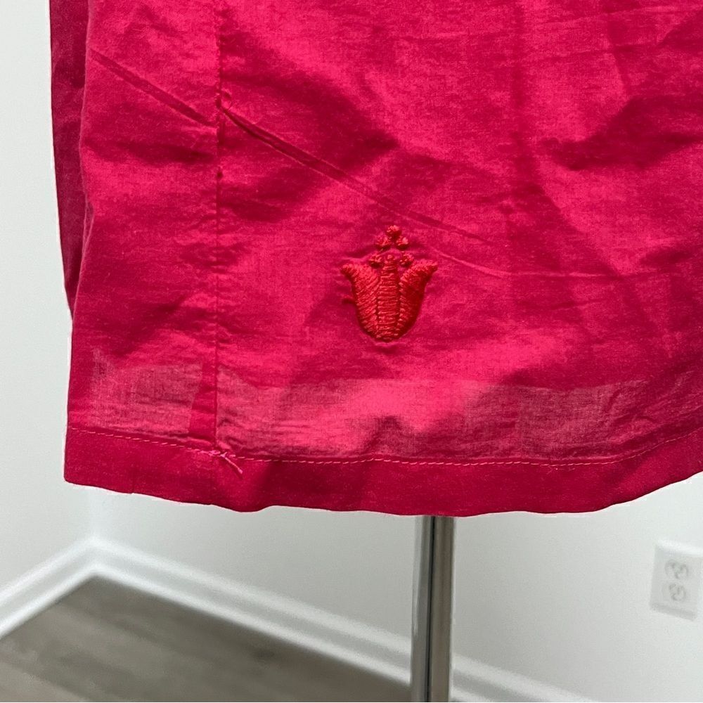 J. Marie Collections Ruffled Sleeve Embroidered Top Small Raspberry Pink - Picture 8 of 12